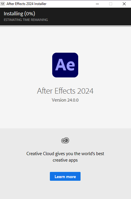 cài đặt adobe affter effects 2024