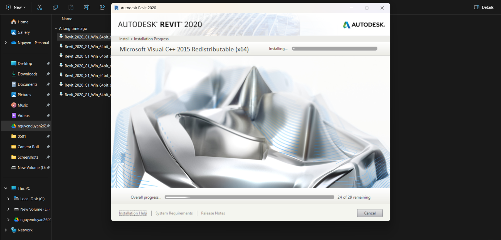 Cài đặt revit 2020 laptop SGN