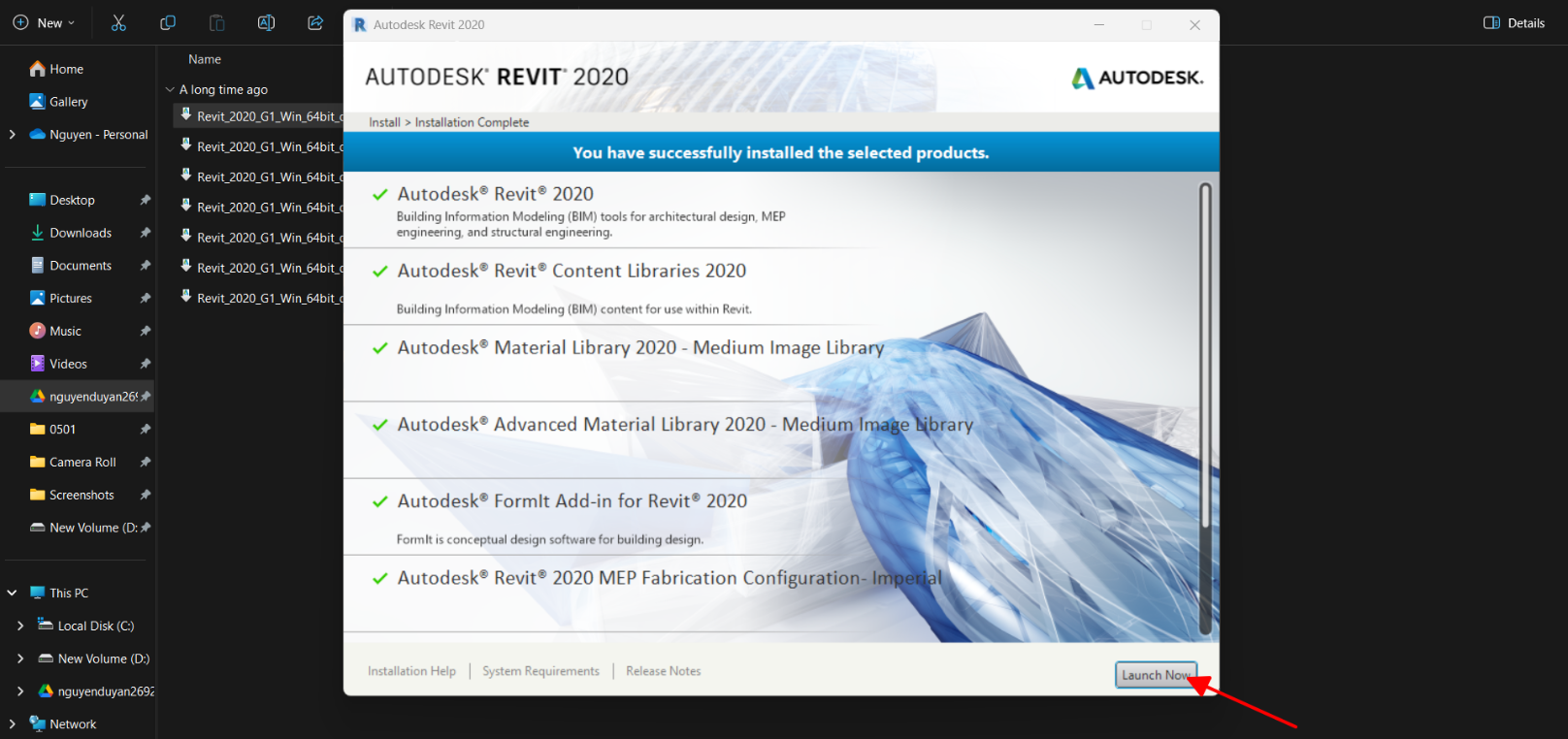 Cài đặt revit 2020 laptop SGN