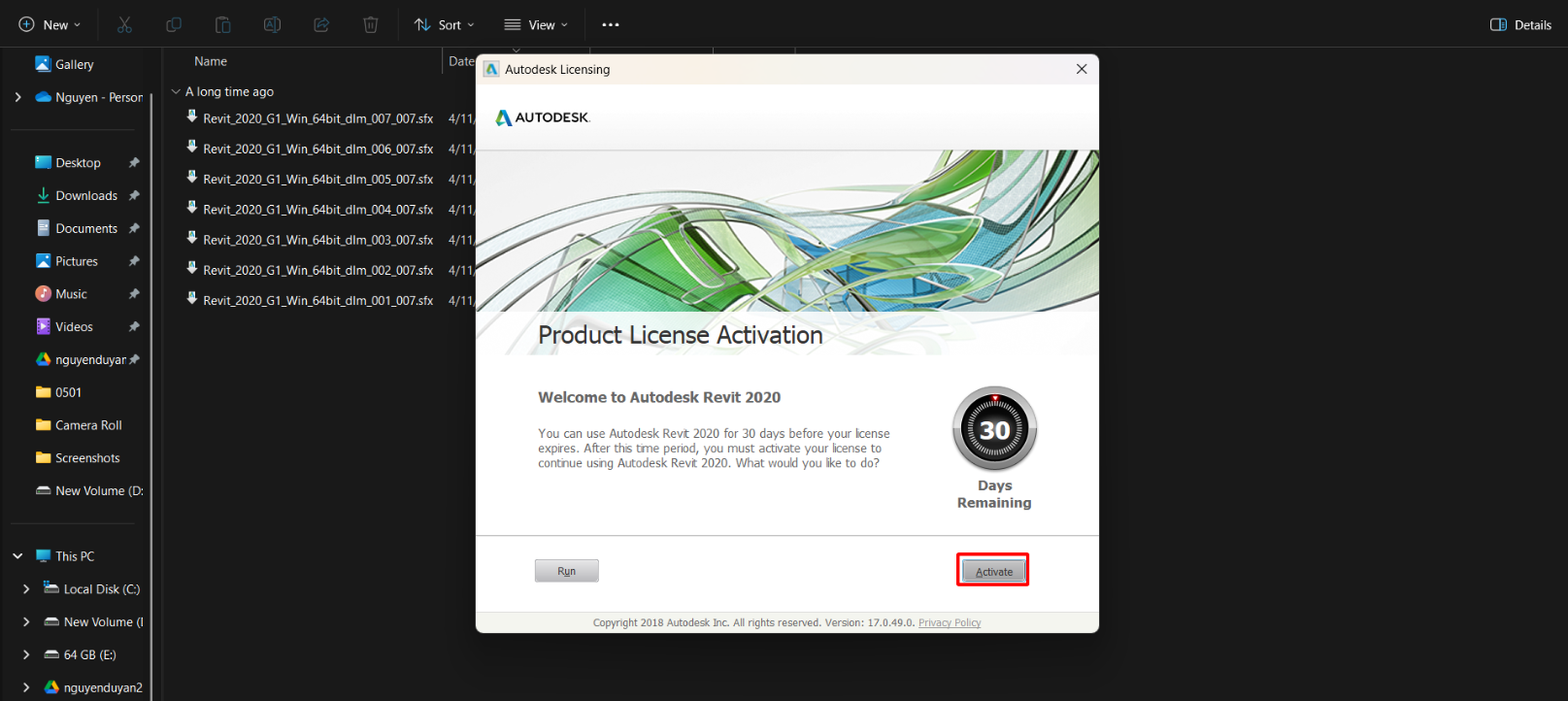 Cài đặt revit 2020 laptop SGN