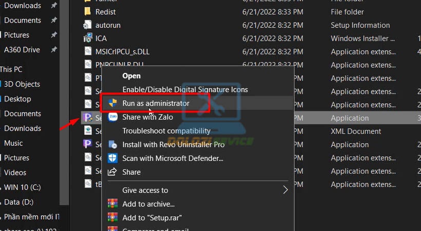 Chạy file setup với quyền Admin Corel Painter 2023