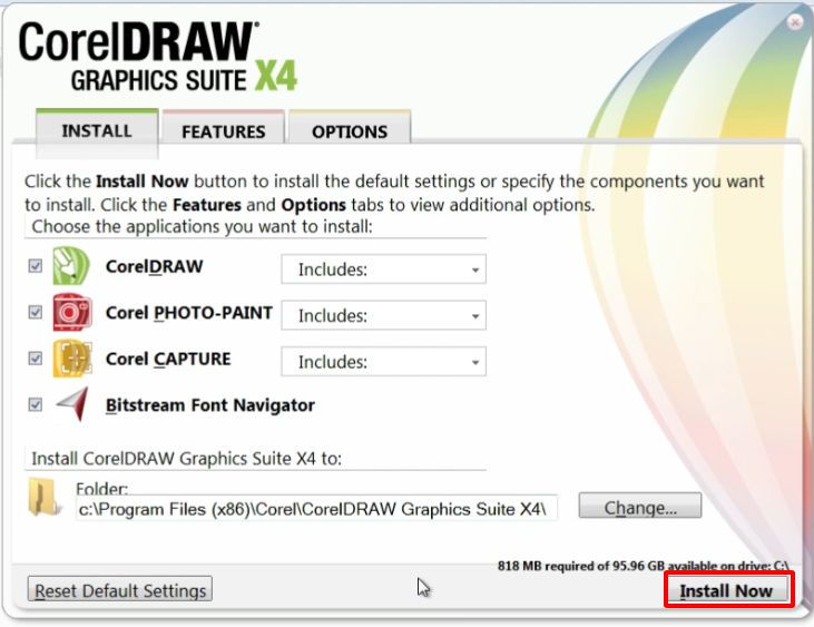 Tải CorelDRAW X4
