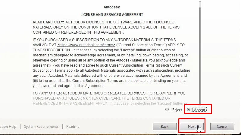 Tích như hình và bấm Next