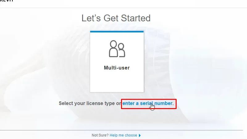 Bấm vào enter a serial number